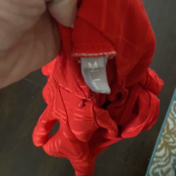 Red, lined pattern romper - Picture 5 of 6